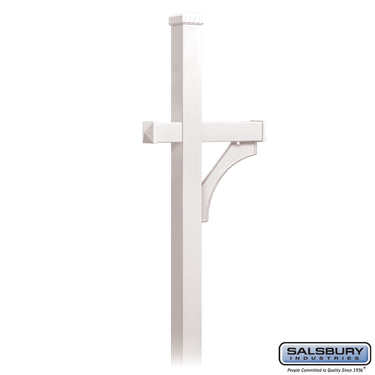 Deluxe Mailbox Post - 1 Sided - In-Ground Mounted - White